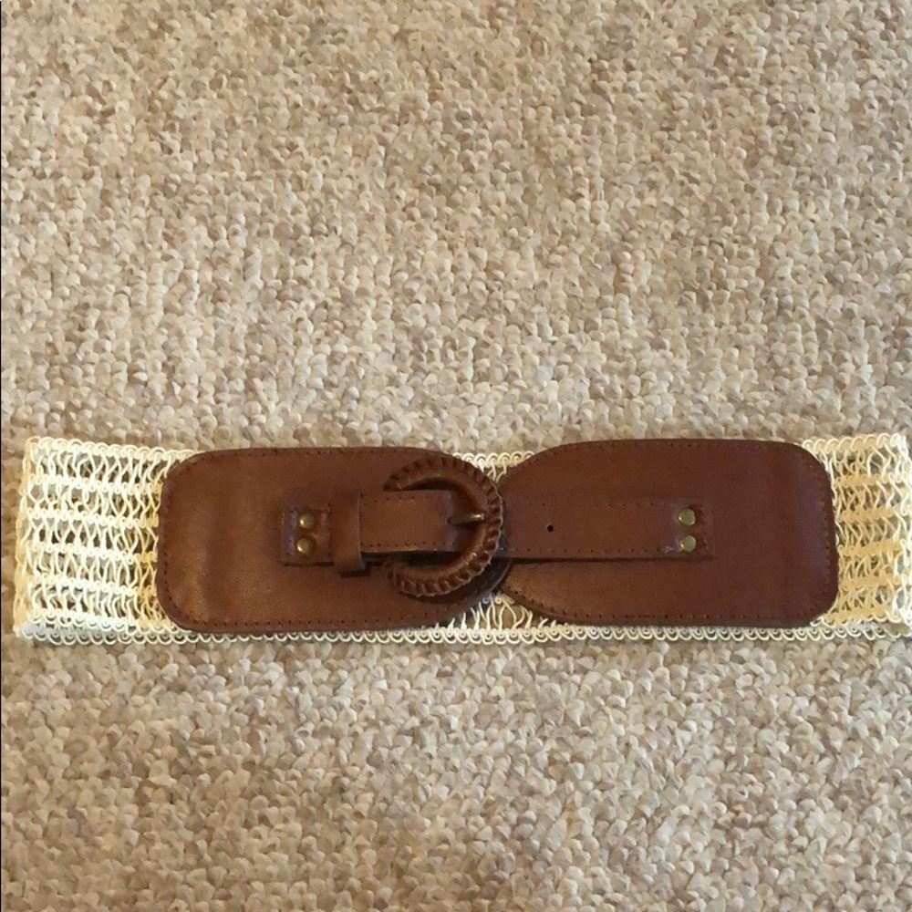Anthropologie Brown and Cream Belt